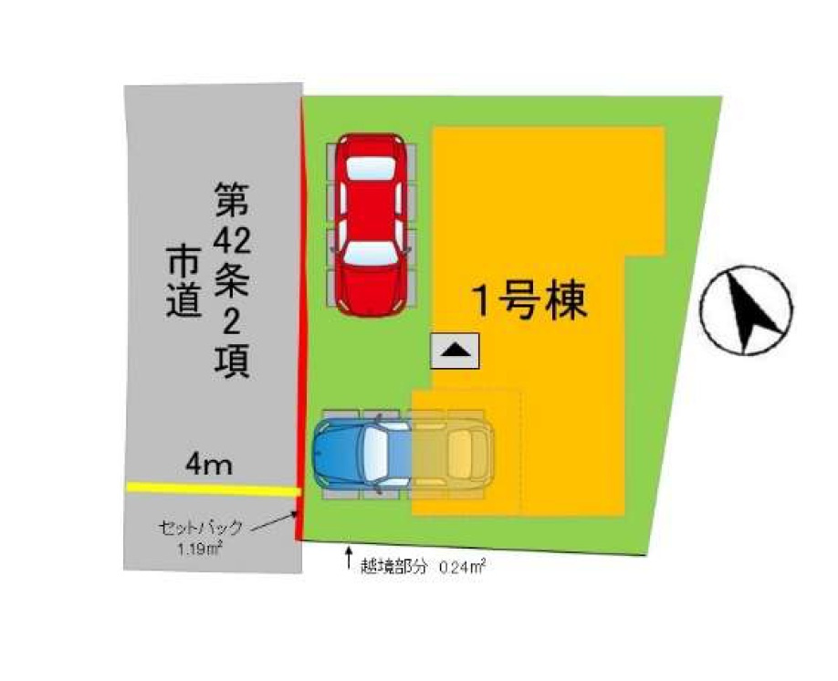 筑紫野市紫1丁目第2-1棟（1号棟）の区画図|配置図（1号棟）