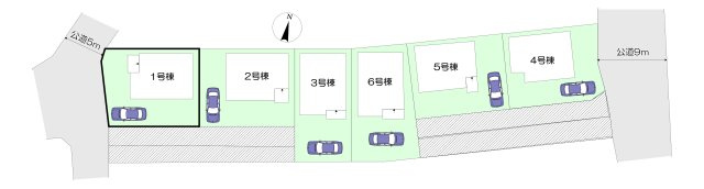 入間市野田・全6棟　新築一戸建　1号棟　～LDK15帖～の区画図|【全6棟・1号棟】
駐車1台可能です。