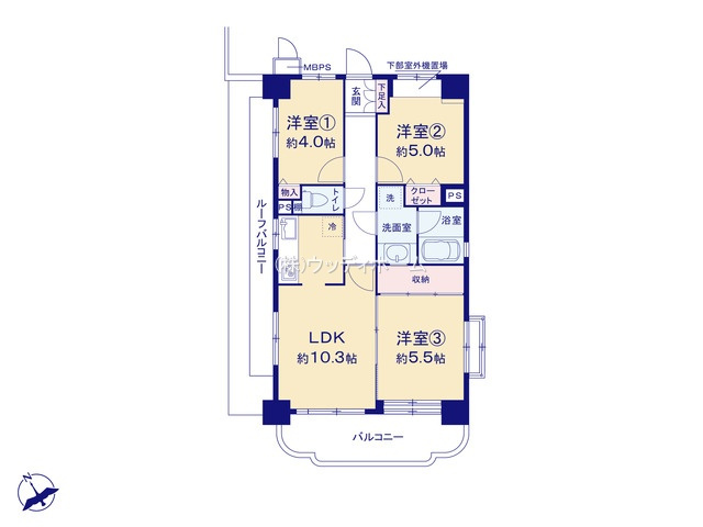 ライオンズマンション越谷南　中古マンションの間取り