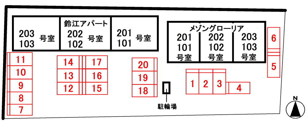 メゾングローリアの区画図