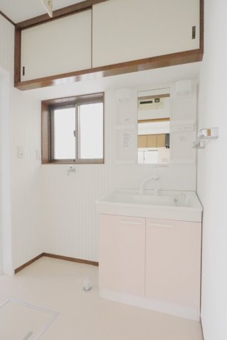 新宅貸家の洗面所