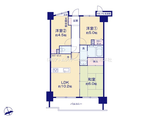 【間取り】 | アトムセレクト　ライオンズガーデン東船橋6階