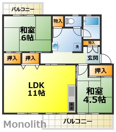 泉北城山台３丁11号棟の間取り