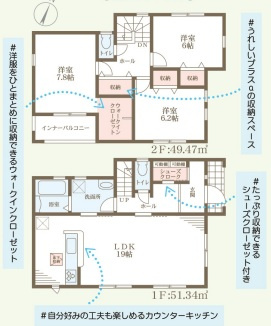 リーブルガーデン岸和田市春木泉町3期２号棟の間取り