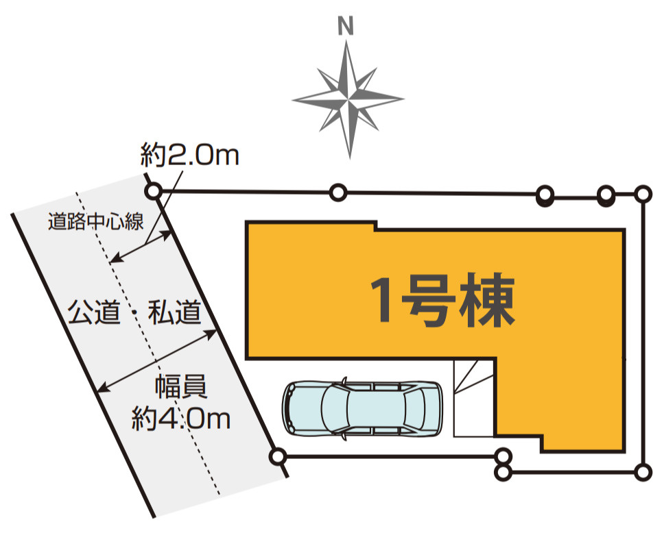 横浜市港北区富士塚1丁目 新築戸建て【仲介手数料無料】の区画図