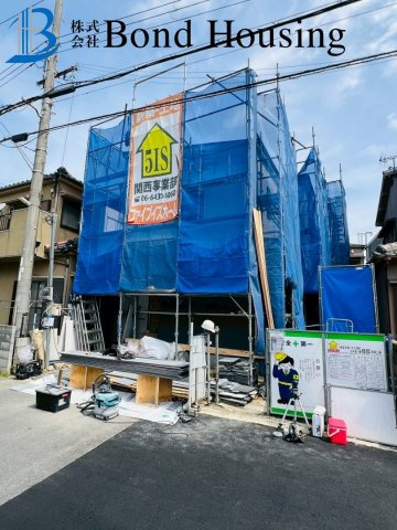 江井ヶ島駅徒歩10分　耐震等級3　大久保町江井島　新築戸建の前面道路含む現地写真