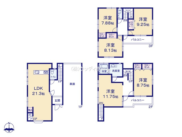 春日部市緑町2丁目　中古一戸建ての間取り