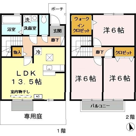 パストラル田寺Ｂ棟の間取り