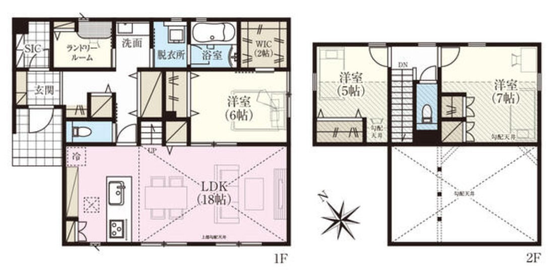 【中古戸建】太田市龍舞町の間取り|■間取り図｜敷地面積：210.35㎡（約63.63坪）建物面積：102.68㎡（約31.06坪）