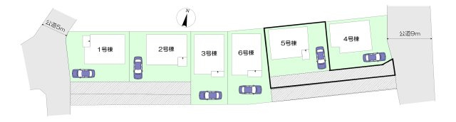 入間市野田・全6棟　新築一戸建　5号棟　～LDK16.2帖～の区画図|【全6棟・5号棟】
駐車1台可能です。