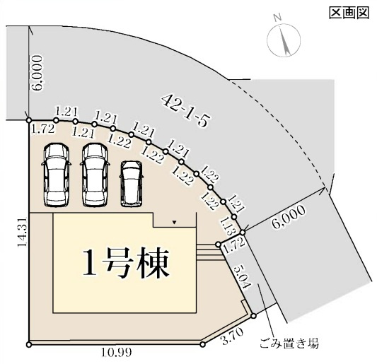 神戸市西区竹の台3丁目の区画図