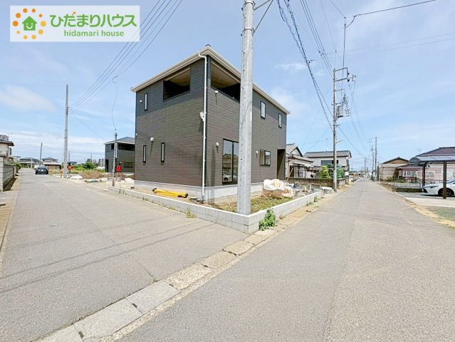 ひたちなか市平磯町第2　新築戸建　1号棟の前面道路含む現地写真|たっぷりの陽光と心地よい風が舞い込む住まい♪