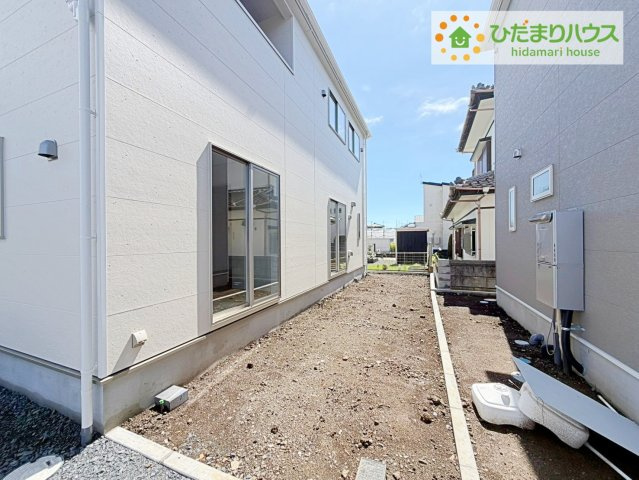 ひたちなか市平磯町第2　新築戸建　2号棟の庭|周辺には高い建物がないため、お庭には太陽の光が降り注ぎます♪