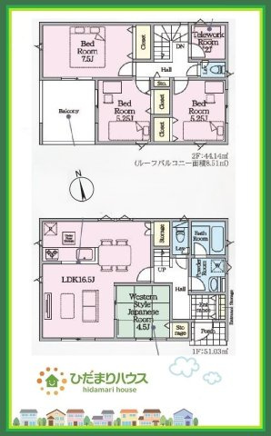 ひたちなか市平磯町第2　新築戸建　4号棟の間取り|新婚さんにおすすめ！おしゃれなカウンターキッチンのあるLDKです(#^^#)
