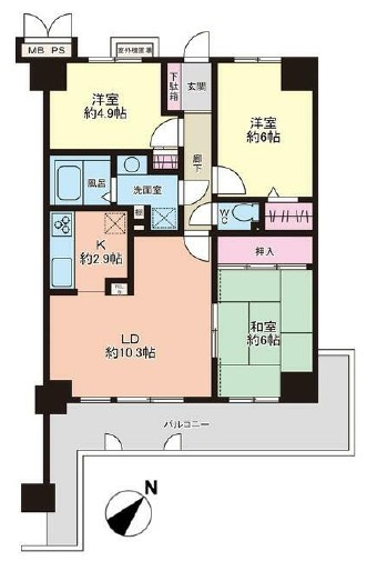 藤和ハイタウン守山 3Fの間取り