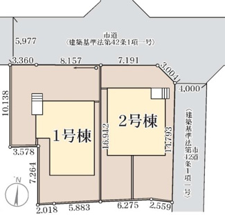 【区画図】 | 郡山市安積荒井3丁目新築一戸建て2棟