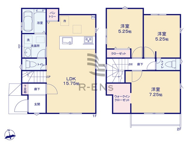 【間取り】 | 西東京市泉町１丁目　新築戸建て　１号棟 | 3LDK・土地面積101.23ｍ2・建物面積80.72ｍ2