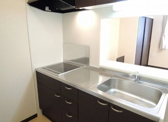 柏市弥生町のアパートのキッチン