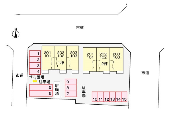 グラード多米 Bの区画図