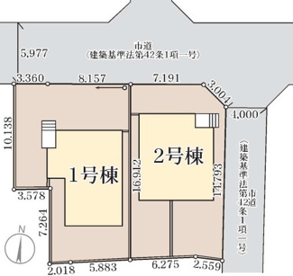 【区画図】 | 郡山市安積荒井3丁目新築一戸建て2棟
