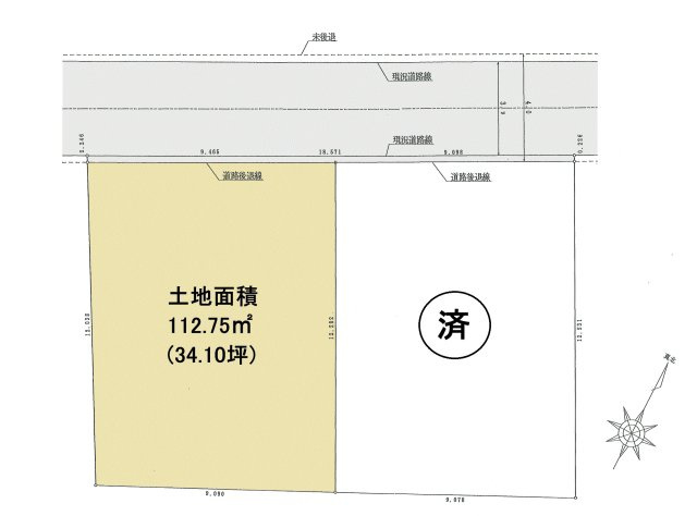 福生市熊川　土地全1区画の区画図