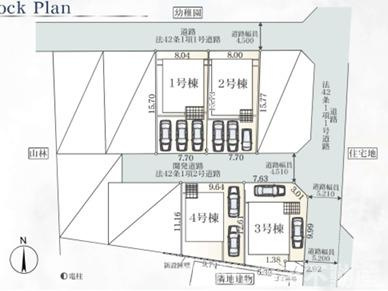 平塚市山下１丁目　新築戸建　全４棟の区画図|対象3号棟