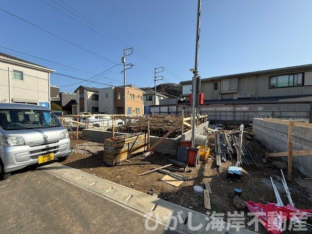 平塚市山下１丁目　新築戸建　全４棟の外観|3月5日撮影　建築中　現地外観