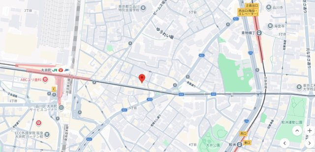 ★仲介手数料無料★メナー東大井(新規リノベーション工事済み）の地図