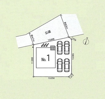 新築　みどり市大間々町大間々第13　1号棟　Cradle Gardenの区画図|全1区画の物件です。土地約58坪。