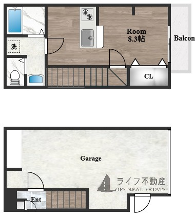 あんしん+VieM善根寺13-1035（ガレージハウス）の間取り