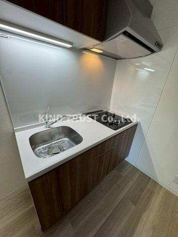 扇町第2マンションのキッチン|コンパクトなキッチンで掃除もラクラク