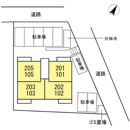 スクエアコートの駐車場