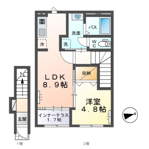 仮）水戸市東前町 新築アパートの間取り