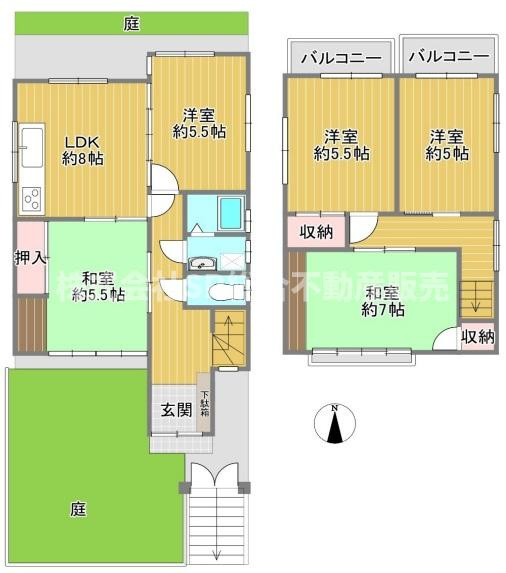 上六万寺町中古戸建の間取り|ファミリー様にオススメです♪全室リフォーム済みで室内キレイです♪