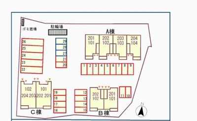 【駐車場】 | ベリーヒルズＡ | 駐車場