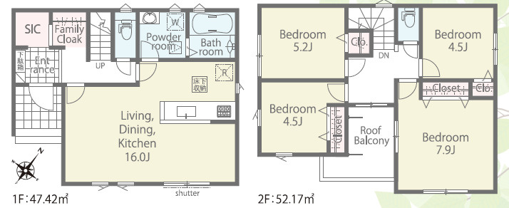 八街富山　第１期　新築戸建ての間取り