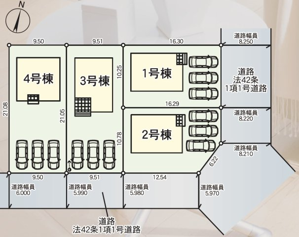 【区画図】 | 【新築分譲住宅　～クレイドルガーデン～】 山形市松波　第4　☆全4棟☆ | 全４棟の分譲住宅です♪