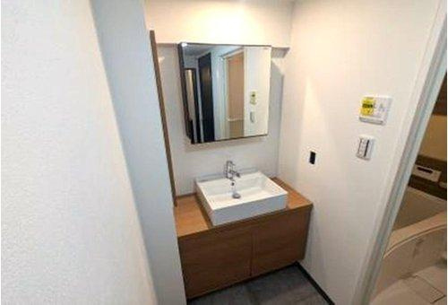 シャルム甲陽園の洗面所|たっぷりの収納を設けたシャワー付洗面台で快適な暮らし

