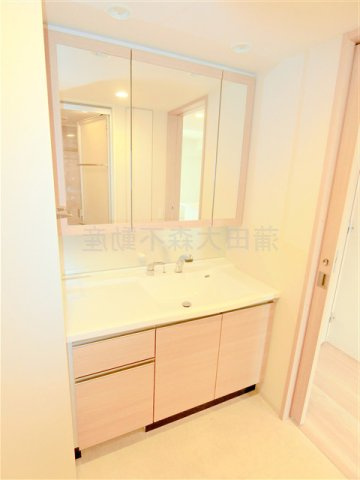 プラウドシティ大田六郷の洗面所|3面鏡の独立洗面台　洗面脱衣所　