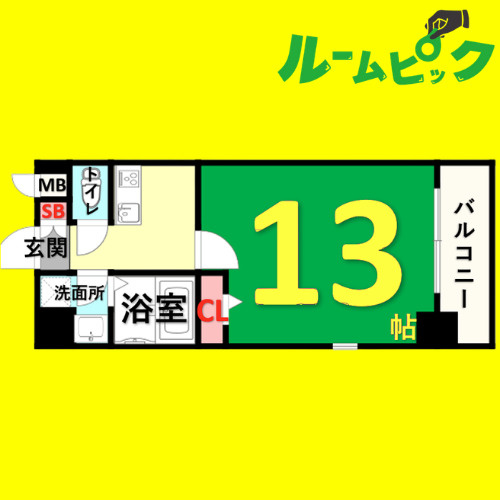 FLAT12　名古屋市賃貸　仲介手数料無料の間取り