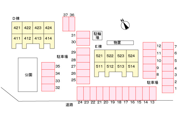 アスペンベ－ルＥの駐車場|駐車場