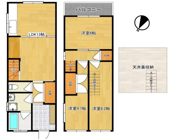 杭全4丁目貸家の間取り