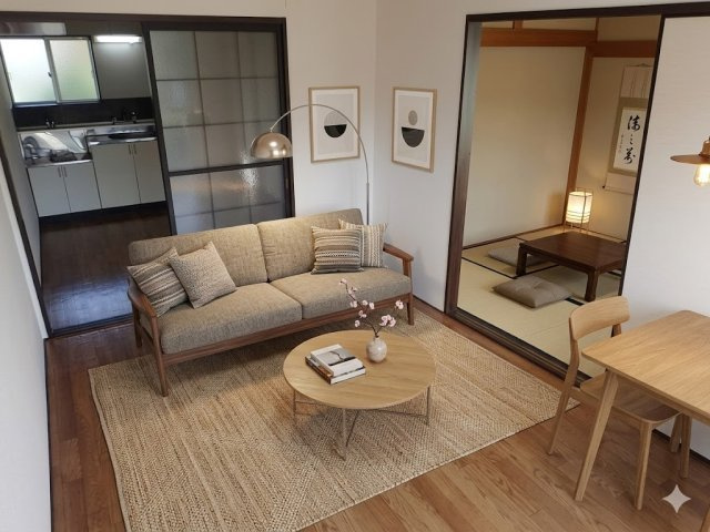 タウニーたねもの居間・リビング|※CG画像によるバーチャルステージングとなります。写真にある家具・家電は付帯しておりません。