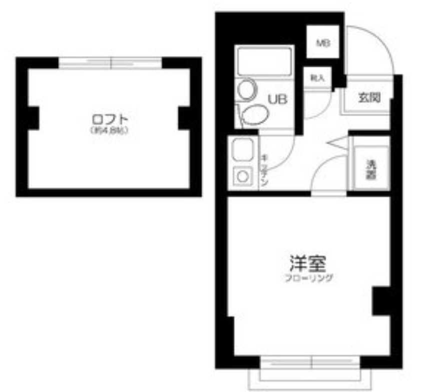 リバティヒルズ三軒茶屋　分譲賃貸　リノベーション　ロフトの間取り