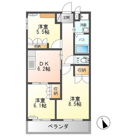 エスポアールＣの間取り|間取図