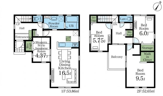 [新築住宅] 鴻巣市人形4丁目 全1棟の間取り
