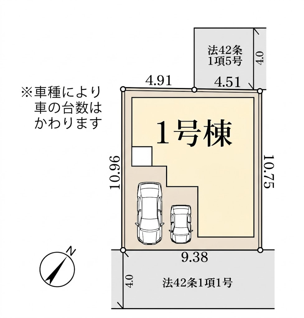 [新築住宅] 鴻巣市人形4丁目 全1棟の区画図