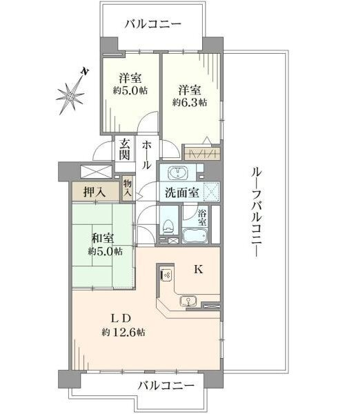 サンパセオ新柏E号館の間取り
