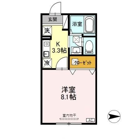 マイルド Ｃの間取り|間取図（マイルド Ｃ 103）1K