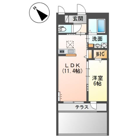 仮称）泉大津市千原町新築アパートの間取り